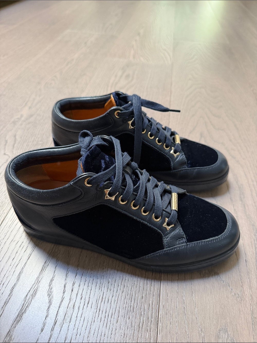 Jimmy Choo women’s navy sneakers